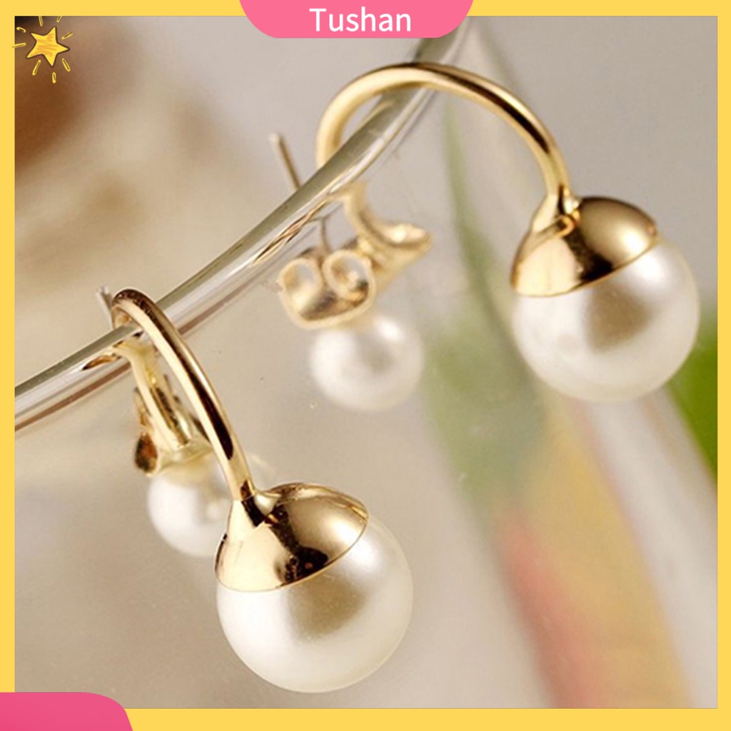 Đôi hoa tai nhỏ gọn đính ngọc trai nhân tạo xinh xắn