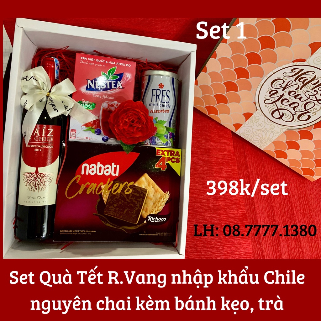Hộp quà tết sang trọng kèm túi giấy, quà tết Vang nhập khẩu nguyên chai Chile |SHOPRUOUVANGUYTIN.STORE | BigBuy360 - bigbuy360.vn