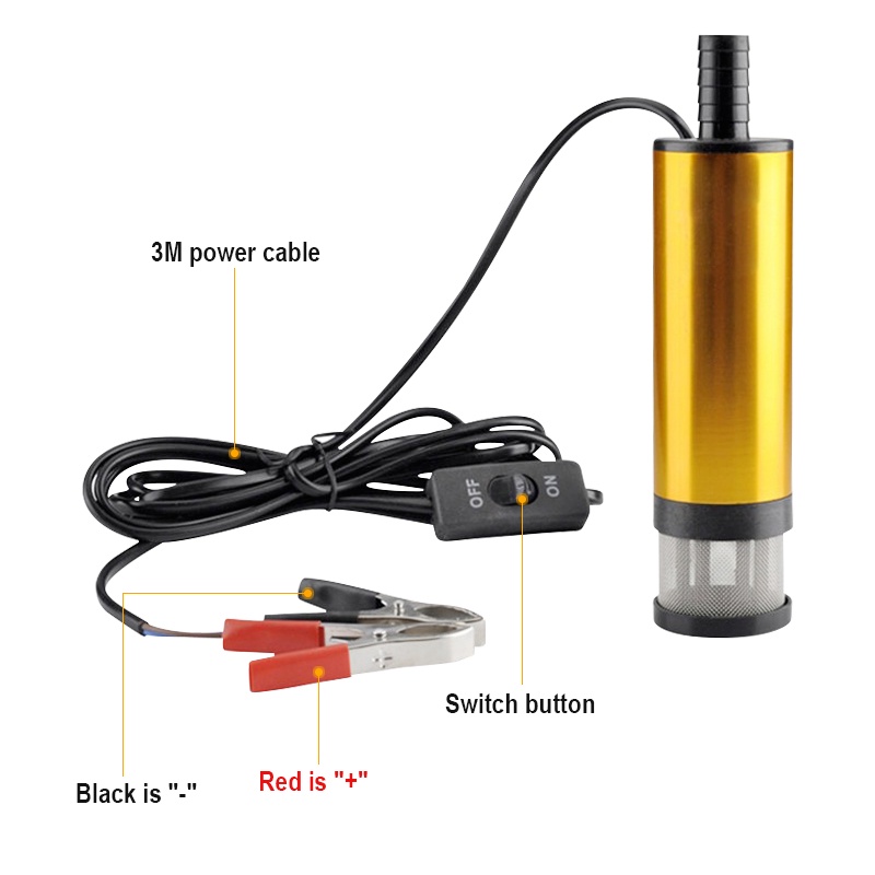 Bơm Nhiên Liệu Bằng Hợp Kim Nhôm 38mm 51mm 12V 24V 12L/Phút