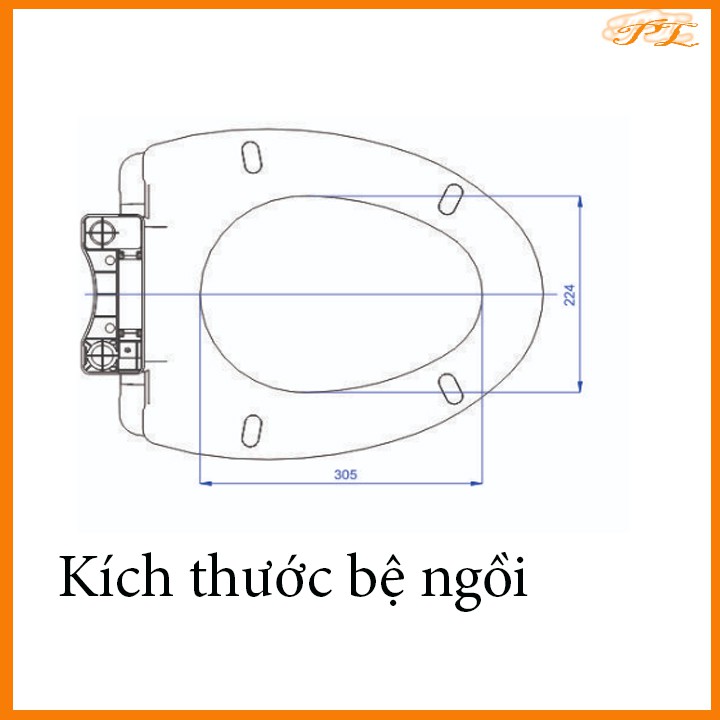 Nắp bồn cầu đóng êm A27, màu trắng, phụ kiện inox gắn được các loại cầu