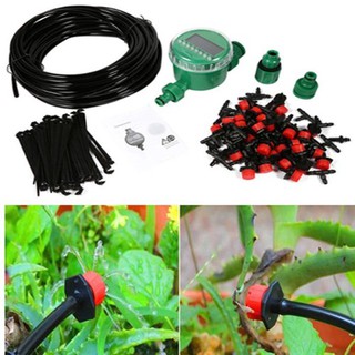 Combo bộ tưới cây tự động gồm 30 đầu tưới nhỏ giọt, 25m dây dẫn nước, 01 đồng hộ đặt thời gian tưới tự động và phụ kiện