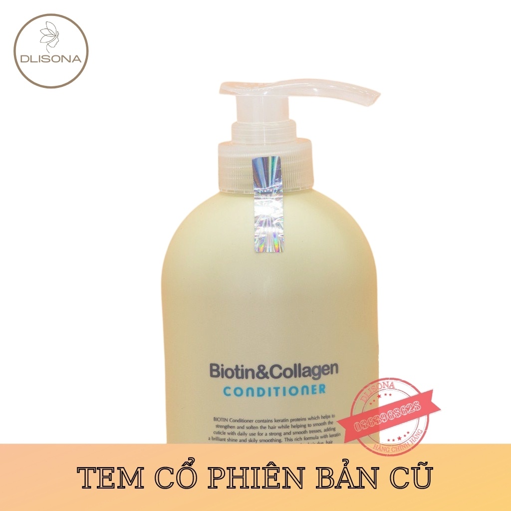 Cặp dầu gội xả biotin collagen trắng chính hãng 500ml - 1000ml giảm rụng tóc, kích thích mọc tóc, phục hồi tóc khô xơ