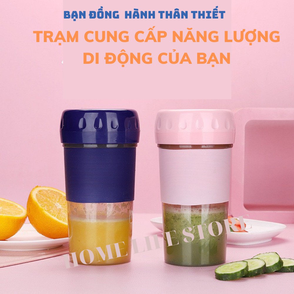 Máy Xay Sinh Tố Cầm Tay Hàng Nhập Khẩu Pin Sạc Tích Điện 300ML, Máy xay mini cầm tay xay hoa quả Portable Juicer