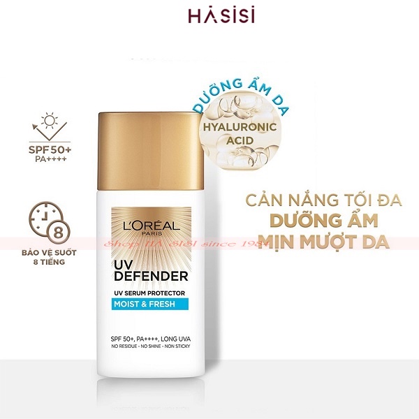 Chống Nắng Dưỡng Ẩm , Mịn Mượt Da L'OREAL - UV Defender Moist &amp; Fresh SPF50+/PA++++ 50ml (Viền Xanh Dương)