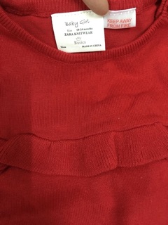 Áo len đỏ Zara xuất dư