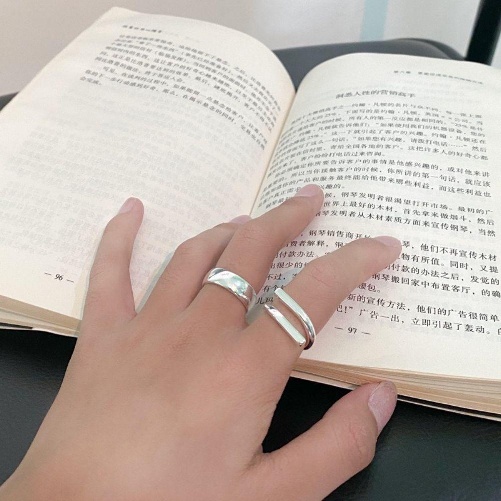 FORBETTER Nhẫn Hở Hình Thánh Giá Đơn Giản Sáng Tạo Có Thể Điều Chỉnh Cho Nữ