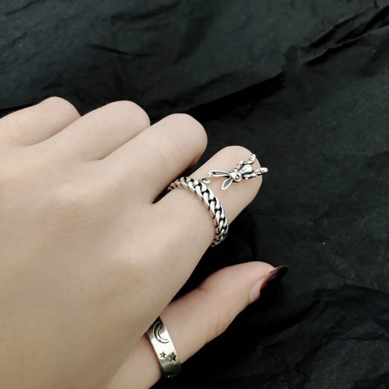 Nhẫn Đeo Tay Hình Thỏ Cá Tính Phong Cách Hàn Quốc