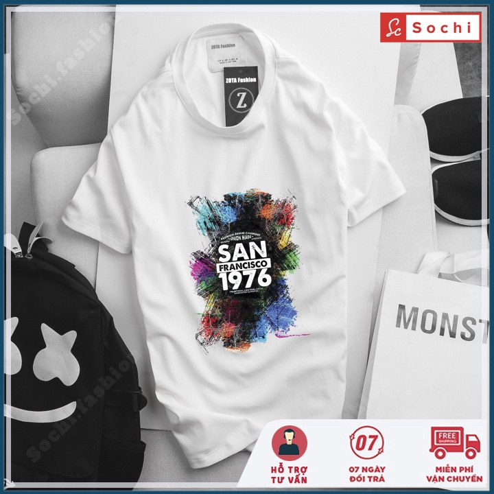 Áo thun nam đẹp thời trang chất cotton in hình phong cách hàng hiệu mã CZ06