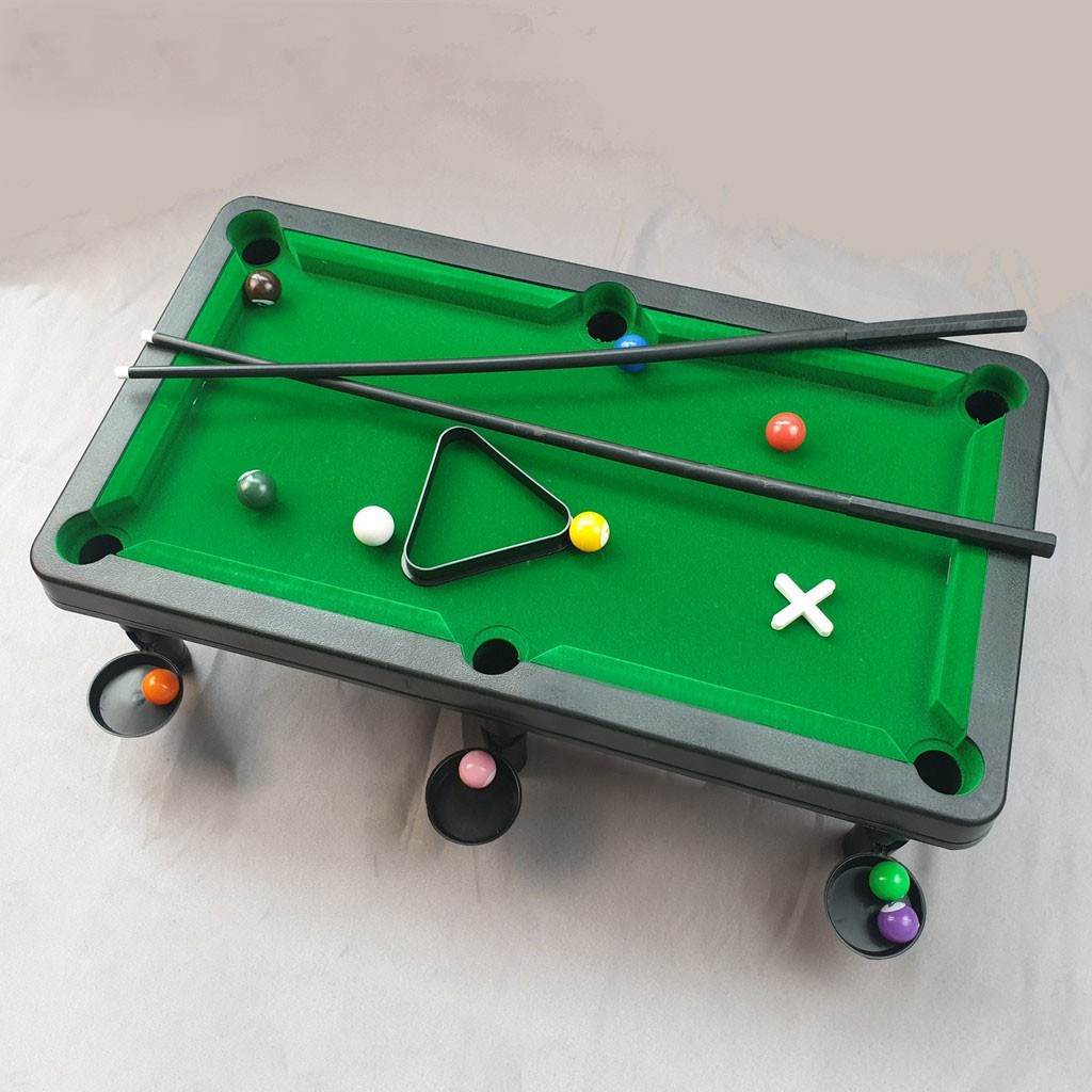 BÀN Bi.A mini cao cấp cho trẻ em và người lớn có 11bi và  khay để bóng , mặt bàn vải Nỉ không bong LOẠI 1 CÓ HỘP -dc4532