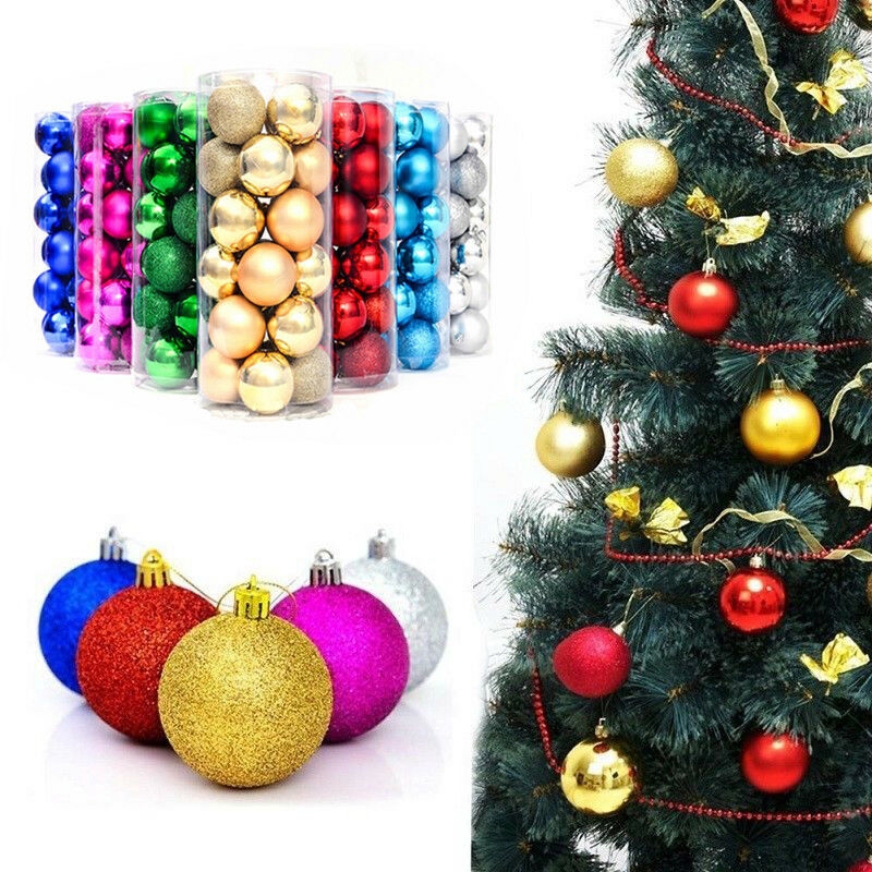 Quả châu 4/6/8cm trang trí cây thông Noel