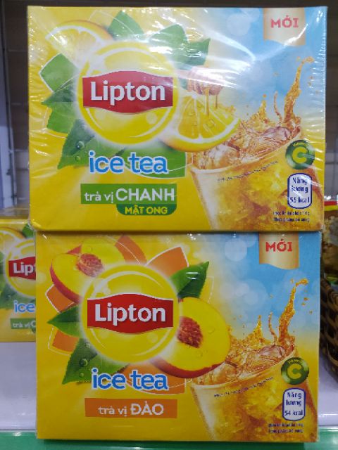 Trà Lipton hòa tan vị đào/ chanh hộp 16 gói 224gr