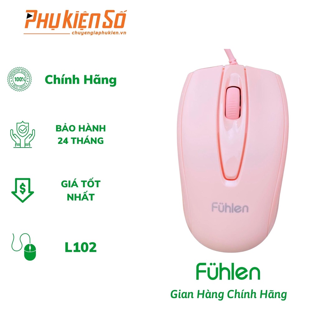 Chuột Có Dây Fuhlen L102 Hồng Chính Hãng Bảo Hành 24 Tháng