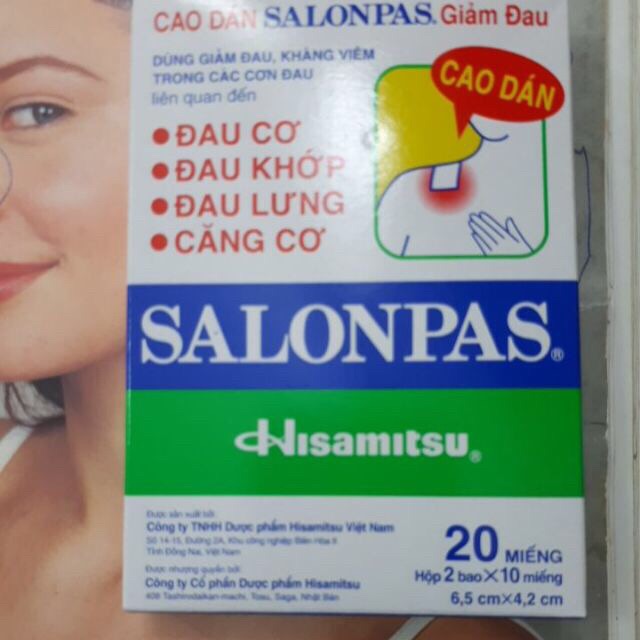 Cao dán Salonpas hộp 20 miếng