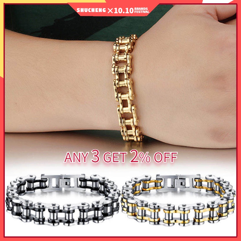 Vòng tay mắt xích xe đạp bằng thép không gỉ làm trang sức