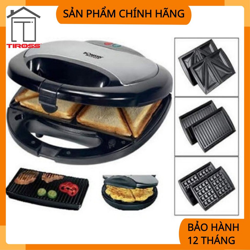 [Tiross - Việt Nam] Kẹp nướng Sanwich Tiross 3 trong 1, Tiross TS513