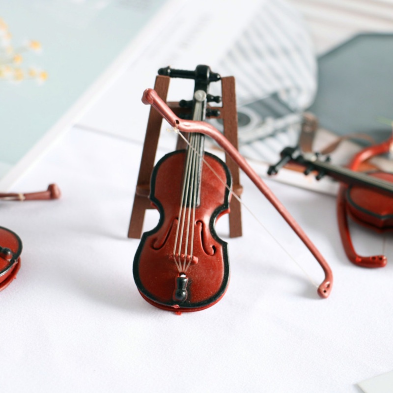 1 Đồ trang trí Đàn Violin Trang Trí Nhà Búp Bê