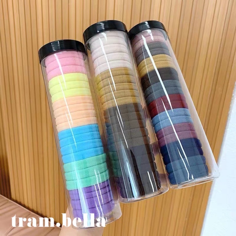 set 20 dây cột tóc nhiều màu sắc dây cột tóc kiểu hàn quốc