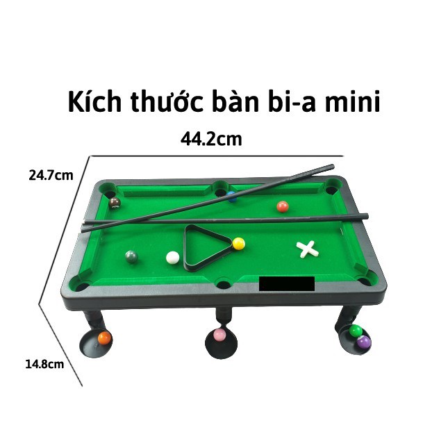 Bàn Bi a Mini, Bida Mini giá rẻ cho trẻ em và người lớn, 10 bi Đánh Số - Mặt bàn Nỉ không bong (Sẵn HCM Nowship)