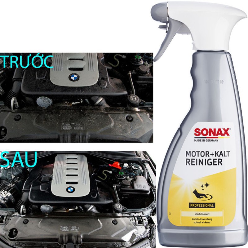 [ Tặng khăn ] VỆ SINH ĐỘNG CƠ KHOANG MÁY SONAX ENGINE COLD CLEANER 500ml Sonax 543200