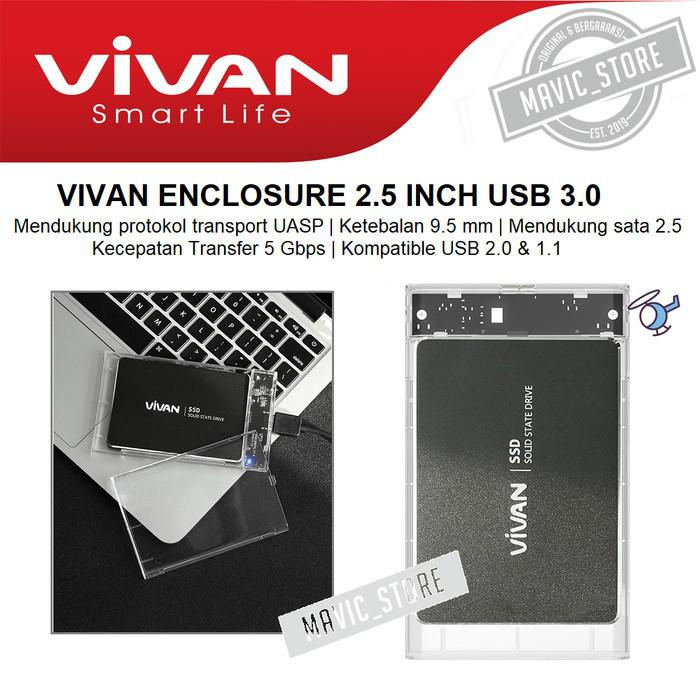 Ốp Hộp Đựng Ổ Cứng Vivan Vshd1 - Trong Suốt 2.5 Inch Sata Usb 3.0