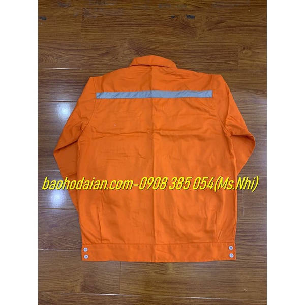 Quần áo công nhân vệ sinh đường phố màu cam may kèm phản quang- Hình thật