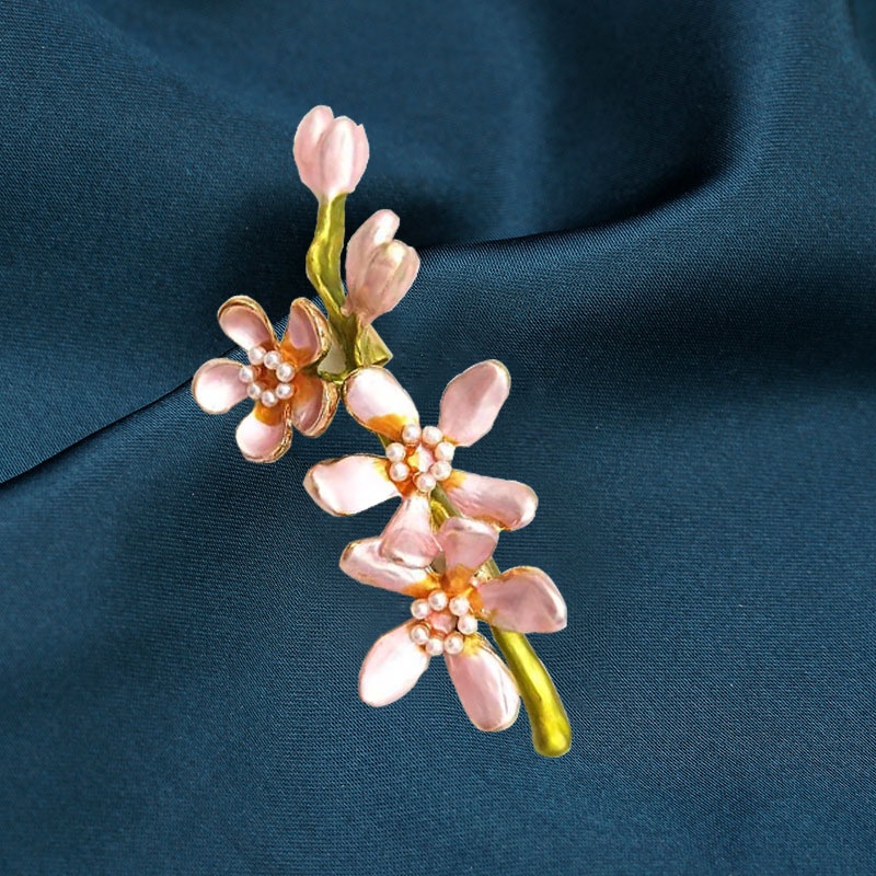 Ghim Cài Áo Hình Hoa Cúc Đính Ngọc Trai Phong Cách Vintage