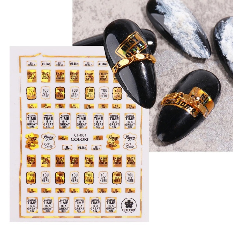 Miếng Dán Trang Trí Móng Tay In Chữ Cái 3D DIY Dành Cho Nữ