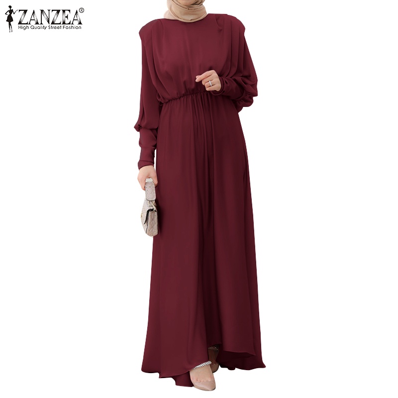 Đầm Zanzea dài tay phồng thời trang dành cho phụ nữ Hồi giáo