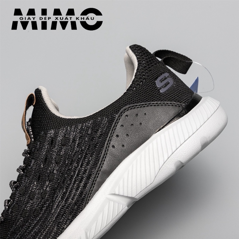 Giày Skechers nam màu đen, giày thể thao siêu êm mềm nhẹ, bền đẹp, thoáng khí, không hôi chân