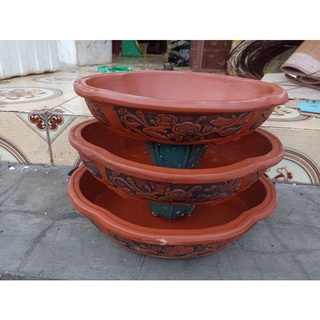 bộ 3 chậu áng mây hoa văn cổ