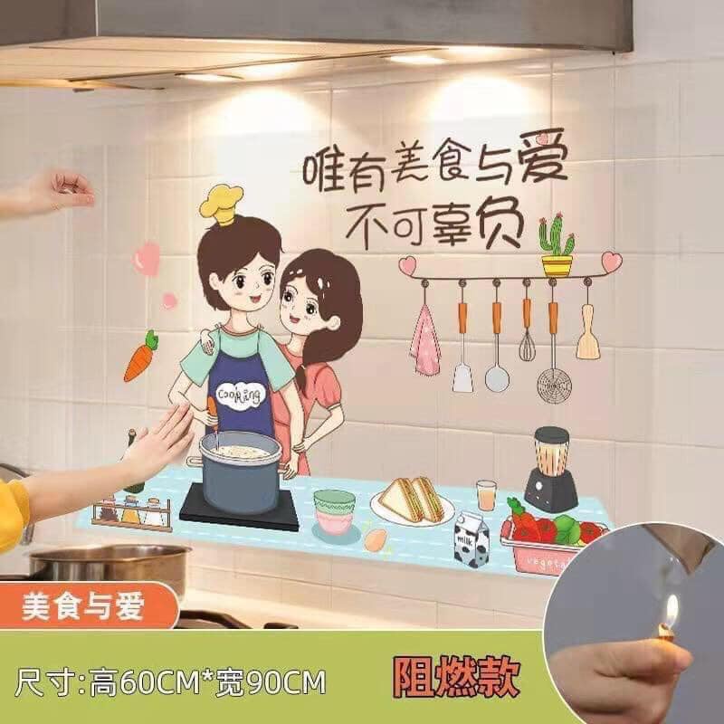 Miếng dán bếp 3D mẫu mới kt 60x90cm