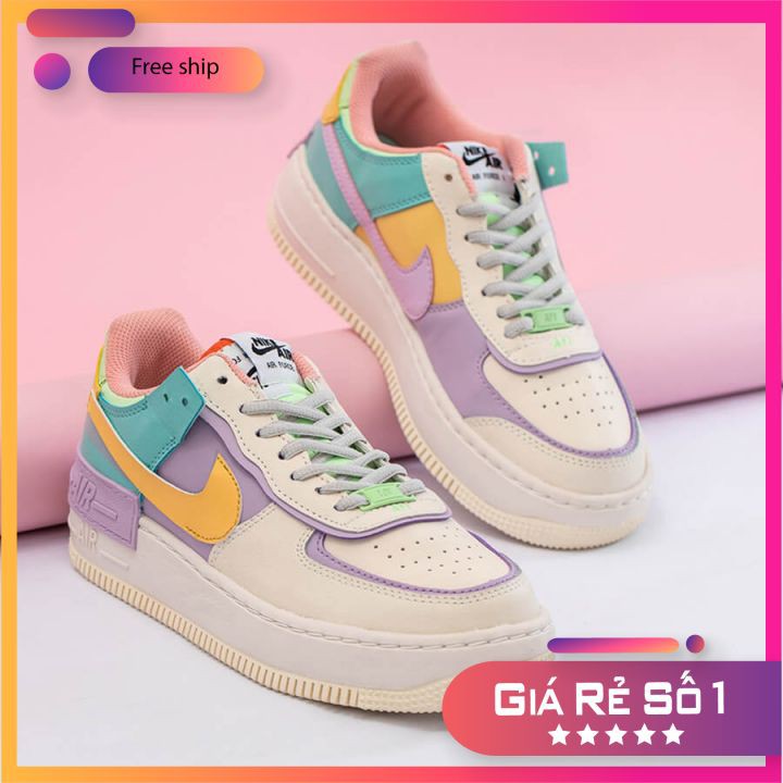 [XẢ THU VỐN]⚡️Giày Nike Air force 1 Shadow, AF1 shadow 7 màu Nữ ❤️cầu vồng CỰC HOT 2021