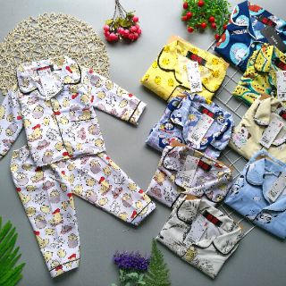 Pizama yukata thô lụa cho bé trai bé gái
