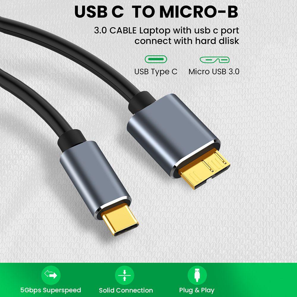 Dây Cáp Kết Nối USB C Sang Micro B 3.0 SSD HDD 5Gbps