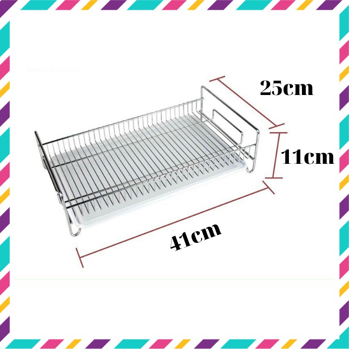 Kệ úp chén bát đa năng đựng hoa quả có khay hứng nước chất liệu inox 304