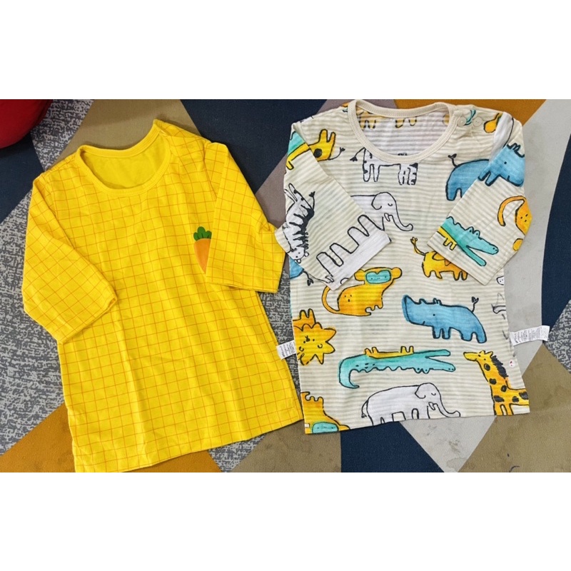 Set 2 áo cotton hữu cơ xuất hàn lỗi nhẹ