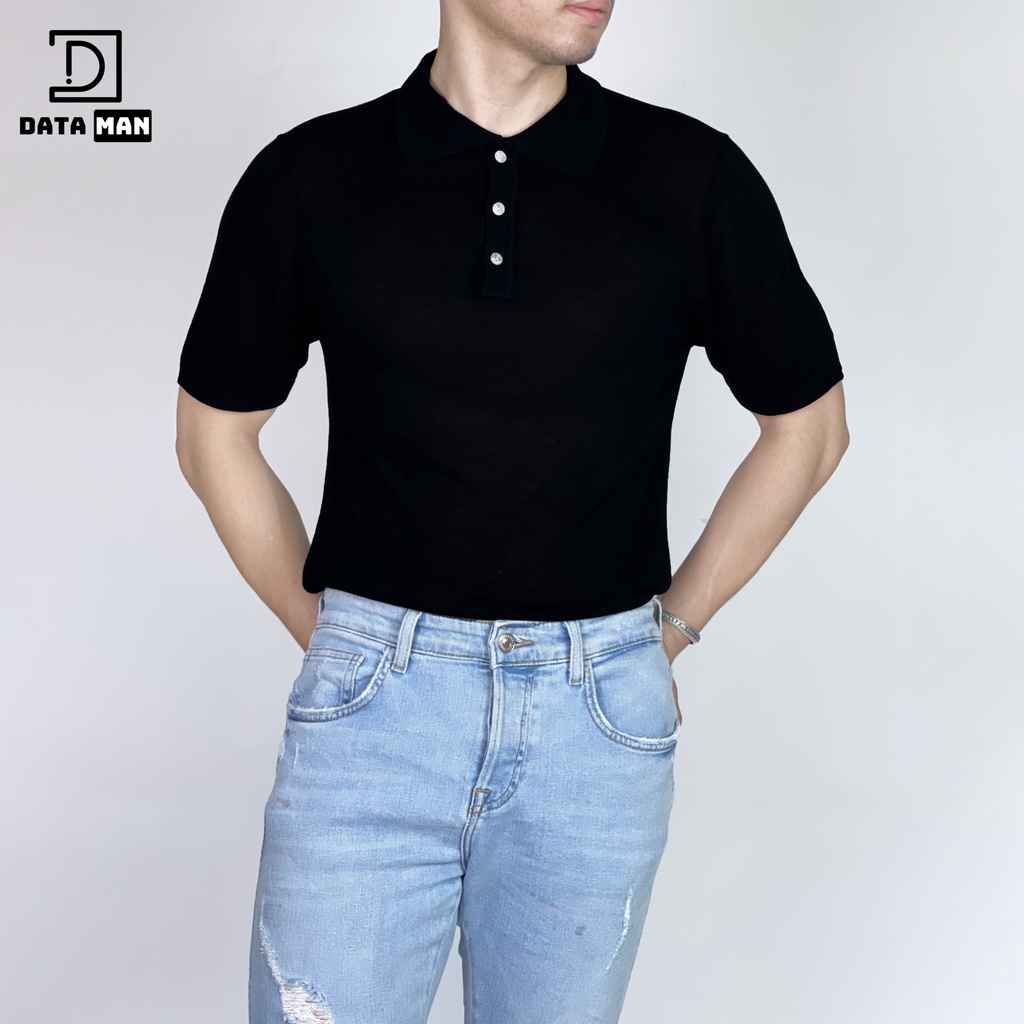 Áo POLO nam KHÔNG ĐƯỜNG CHỈ MAY, kẻ cổ, viền tay, sợi mongtoghi Hàn Quốc cao cấp