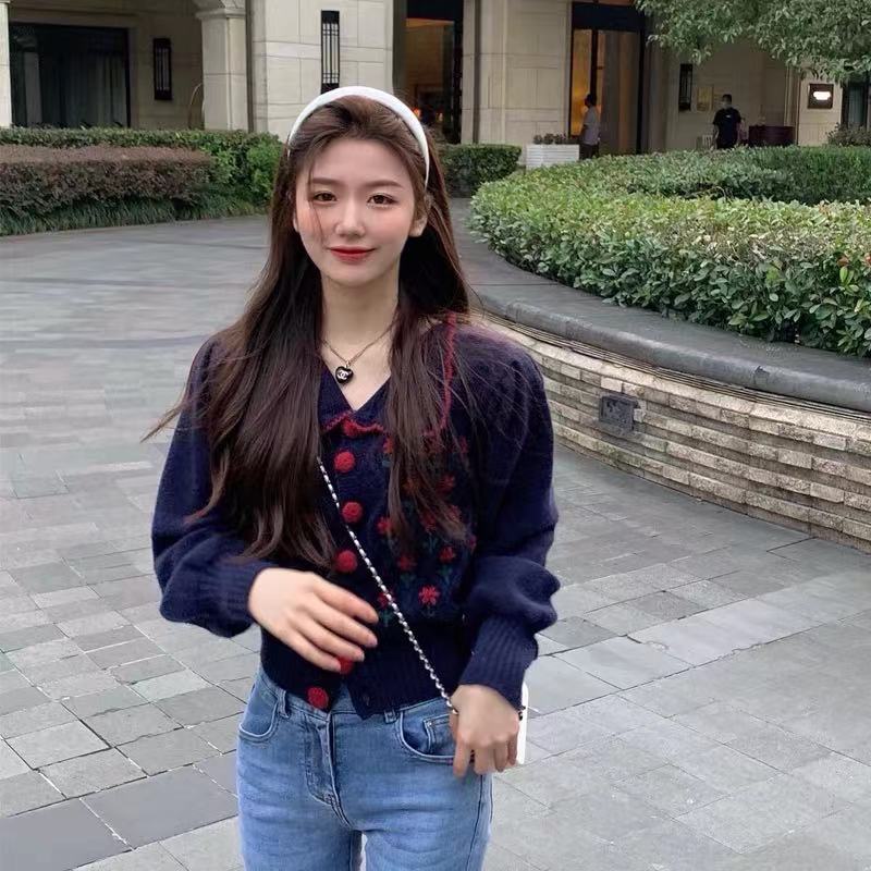 Áo khoác cardigan len dệt kim phong cách Hàn Quốc 2021 mới thời trang thu đông dành cho nữ