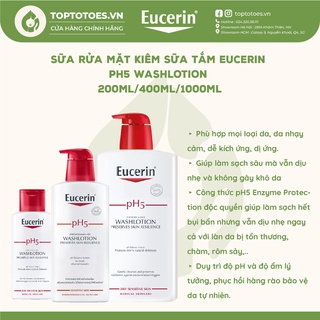 Sữa rửa mặt kiêm sữa tắm Eucerin pH5 Washlotion for Body & Face - 200ml/400ml/1000ml