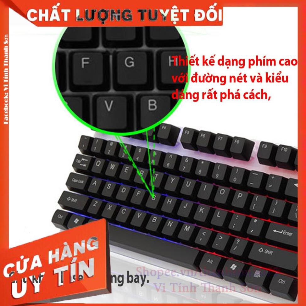 [Mã TH10KD20  hoàn đến10K xu] Bàn phím game Bosston K310/G808 LED 7 màu (Đen-Trắng) - Vi Tính Thanh Sơn