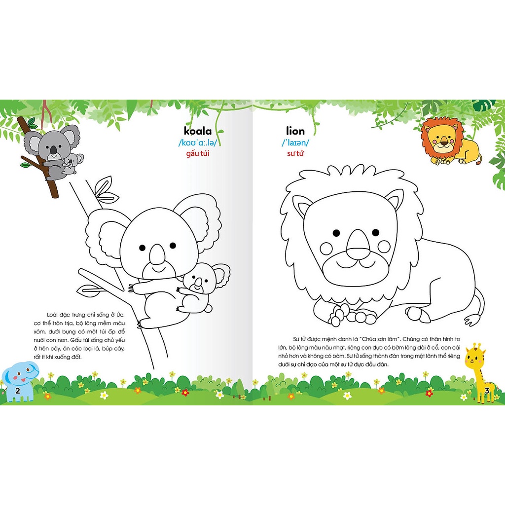 Sách Colouring 365 ngày Tô màu - KHÁM PHÁ THẾ GIỚI PHÁT TRIỂN TRÍ TUỆ - Động vật hoang dã, Khủng long, Bò sát, Côn trùng
