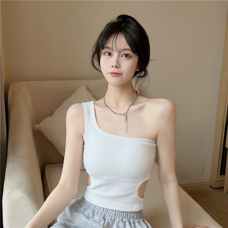 Áo Bra Cotton  Tăm Khoét Eo 1 Dây Vai Cá Tính mã 9058