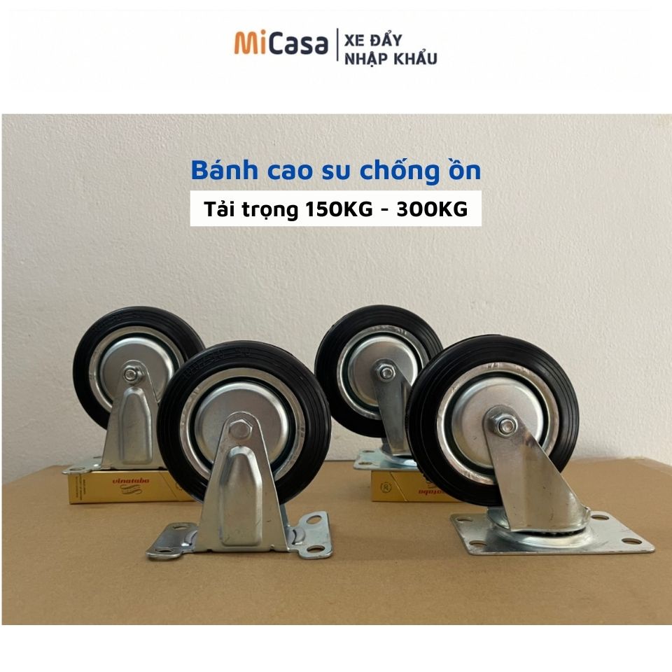 [SIÊU BỀN] Bánh Xe Đẩy Cao Su TOSHIDO, Bánh xe đẩy hàng Xoay 360°