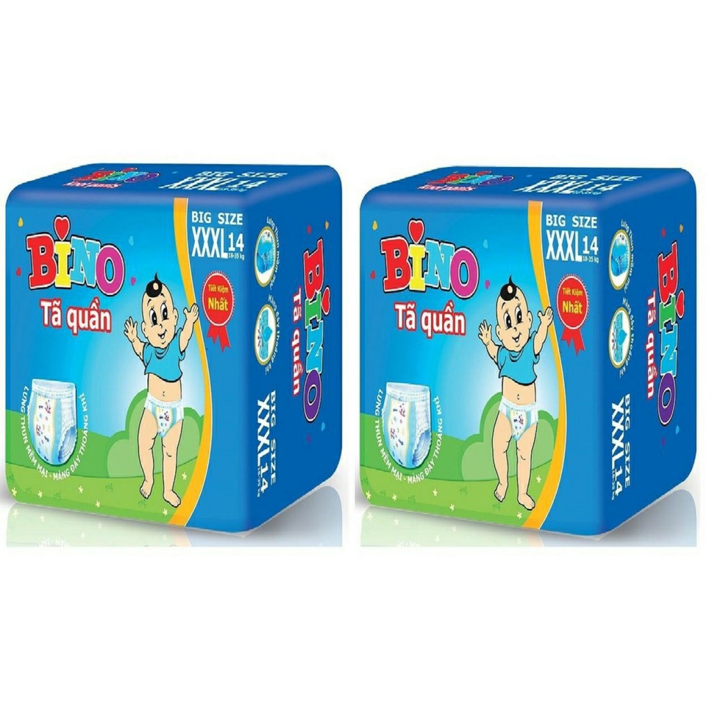 Combo 2 Gói Tã/Bỉm Quần Bino KoolPants XXXL 2 Gói 28 Miếng (18-35kg)