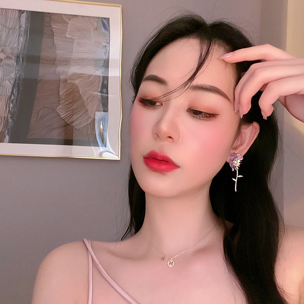 Khuyên Tai Hình Hoa Bằng Nhựa Acrylic Trong Suốt Nhiều Màu Thời Trang Cho Nữ