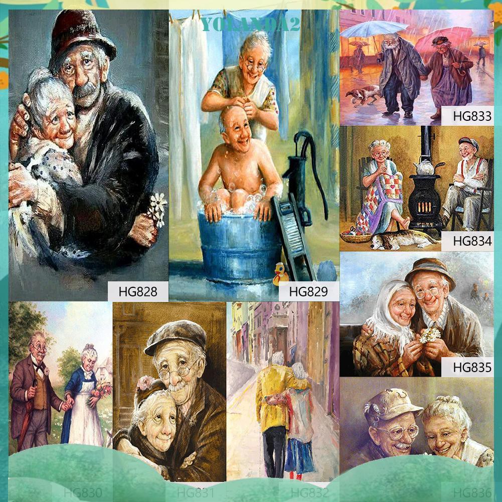 Bộ Tranh Đính Trang Trí Hình Cặp Đôi Cổ Điển 5d Diy