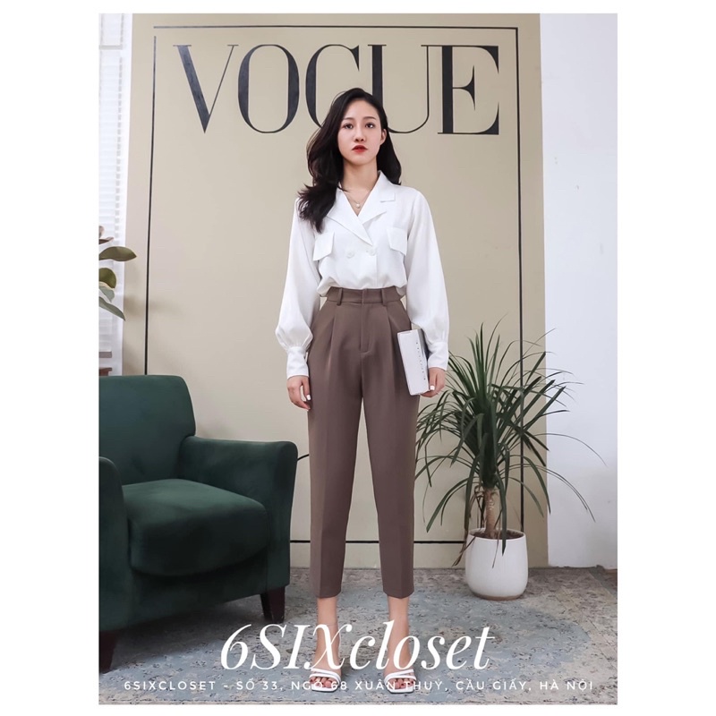 Quần baggy vải cao cấp cạp đỉa hàng thiết kế 6SIX closet