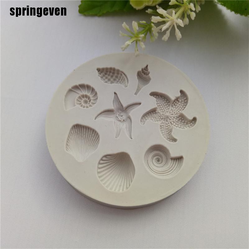 [springeven] Khuôn Silicone Làm Bánh Kẹo Sô Cô La Hình Vỏ Sò Sinh Học Đại Dương