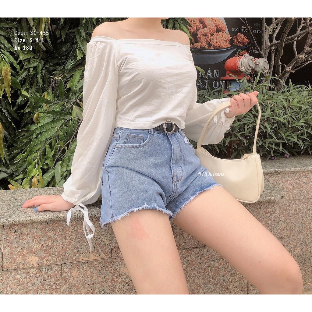 quần short jean nữ TRƠN TUA LAI XANH NHẠT TCM-1NN2