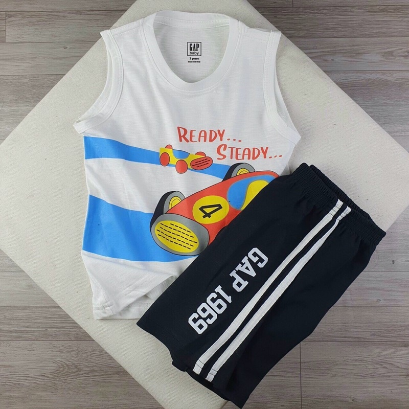 Bộ ba lỗ bé trai Gap size nhí VNXK 100% chất cotton